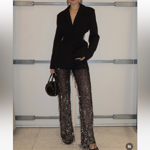 ZARA FRINGED SEQUINS LEGGINGS BLOGGER FAV - Picture 3 of 10